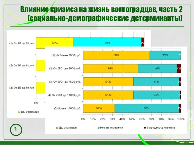 Влияние кризиса на жизнь волгоградцев, часть 2 (социально-демографические детерминанты)