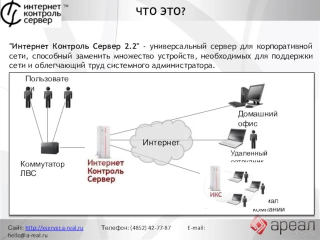 Сайт: http://xserver.a-real.ru Телефон: (4852) 42-77-87 E-mail: hello@a-real.ru "Интернет Контроль Сервер 2.2" -