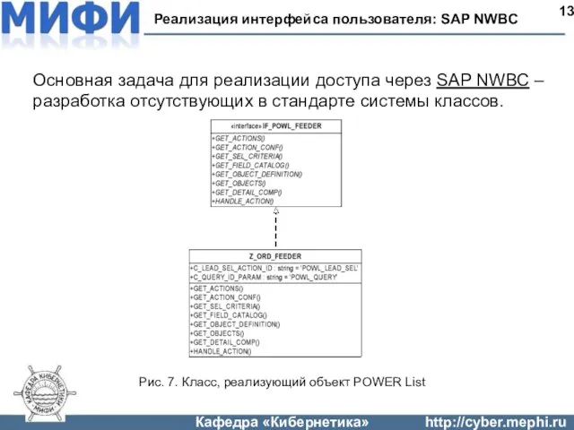 Реализация интерфейса пользователя: SAP NWBC 13 Основная задача для реализации доступа через