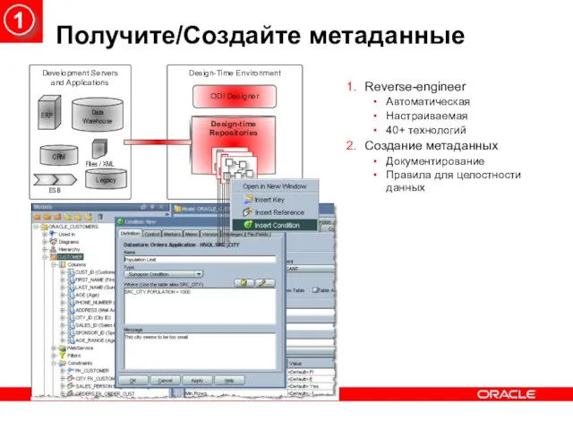 Reverse-engineer Автоматическая Настраиваемая 40+ технологий Создание метаданных Документирование Правила для целостности данных