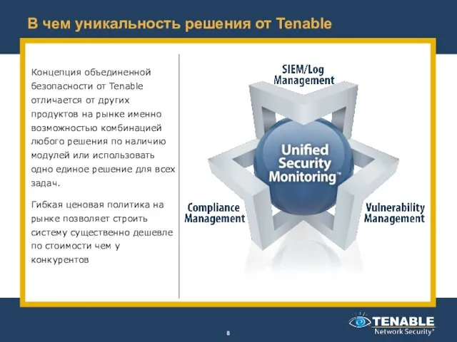 В чем уникальность решения от Tenable Концепция объединенной безопасности от Tenable отличается