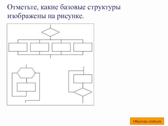 Отметьте, какие базовые структуры изображены на рисунке. Образцы слайдов