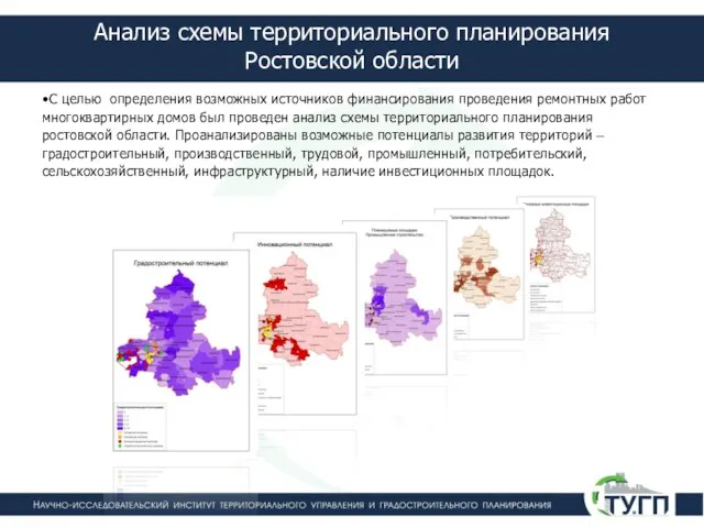 Анализ схемы территориального планирования Ростовской области С целью определения возможных источников финансирования