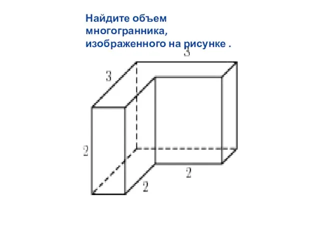 Найдите объем многогранника, изображенного на рисунке .