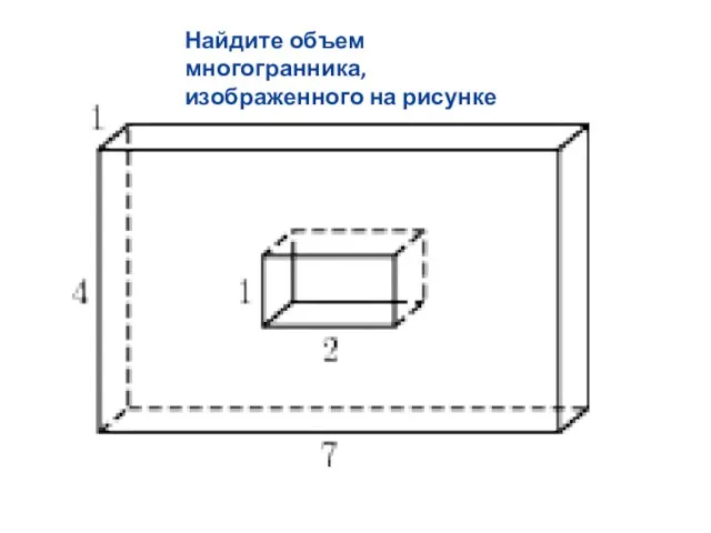 Найдите объем многогранника, изображенного на рисунке