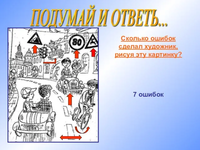 ПОДУМАЙ И ОТВЕТЬ... Сколько ошибок сделал художник, рисуя эту картинку? 7 ошибок