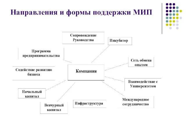 Направления и формы поддержки МИП