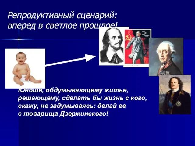 Репродуктивный сценарий: вперед в светлое прошлое! Юноше, обдумывающему житье, решающему, сделать бы