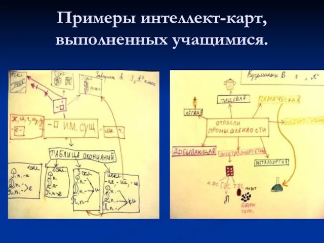 Примеры интеллект-карт, выполненных учащимися.