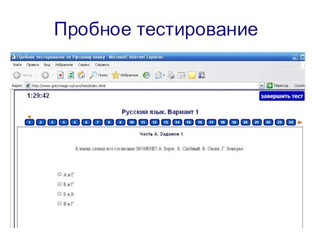 Пробное тестирование