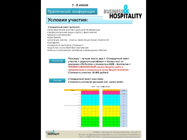 VIP-участник Условия участия: 7 - 8 июля 2011г. Рассадка – лучшие места,