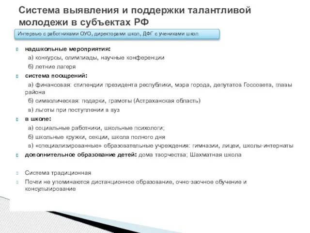 надшкольные мероприятия: а) конкурсы, олимпиады, научные конференции б) летние лагеря система поощрений: