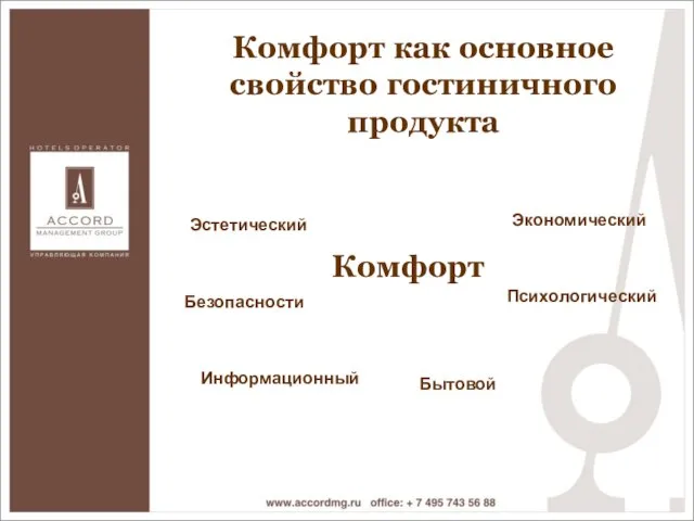 Комфорт как основное свойство гостиничного продукта Комфорт как основное свойство гостиничного продукта