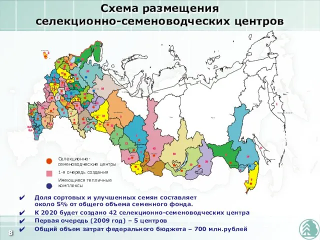 Доля сортовых и улучшенных семян составляет около 5% от общего объема семенного