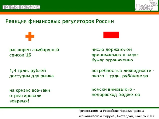 Реакция финансовых регуляторов России поиски виноватого - недорасход бюджетов число держателей принимаемых