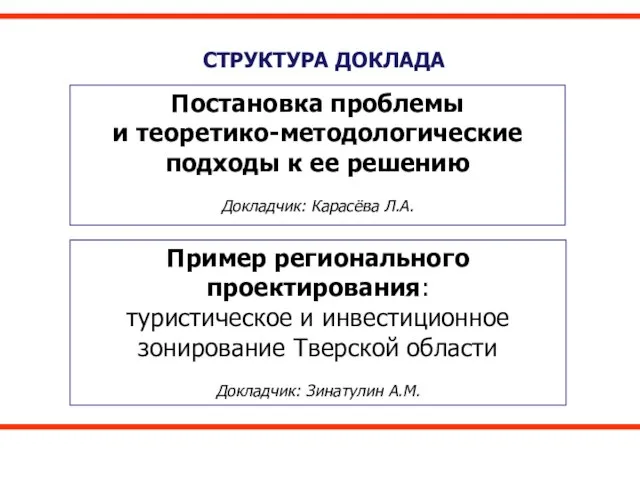 СТРУКТУРА ДОКЛАДА Постановка проблемы и теоретико-методологические подходы к ее решению Докладчик: Карасёва