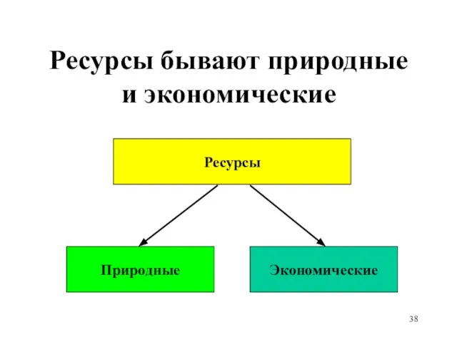 Ресурсы бывают природные и экономические Ресурсы Природные Экономические