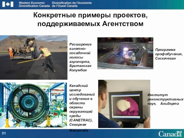 Конкретные примеры проектов, поддерживаемых Агентством Канадский центр исследованийи обучения в области охраны