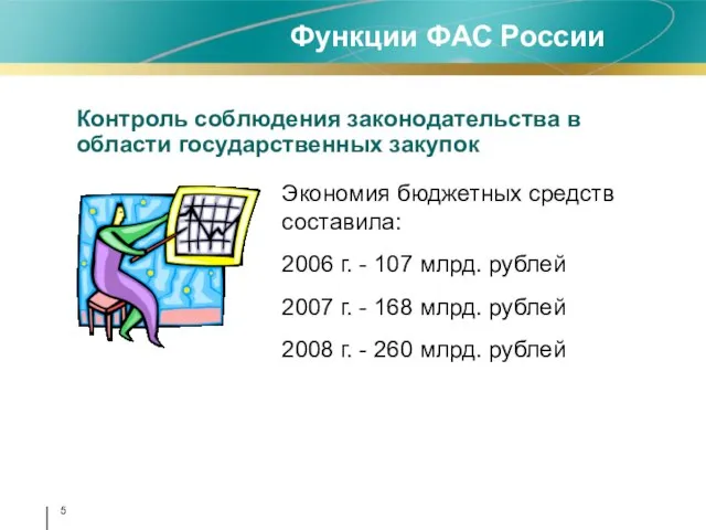 Экономия бюджетных средств составила: 2006 г. - 107 млрд. рублей 2007 г.