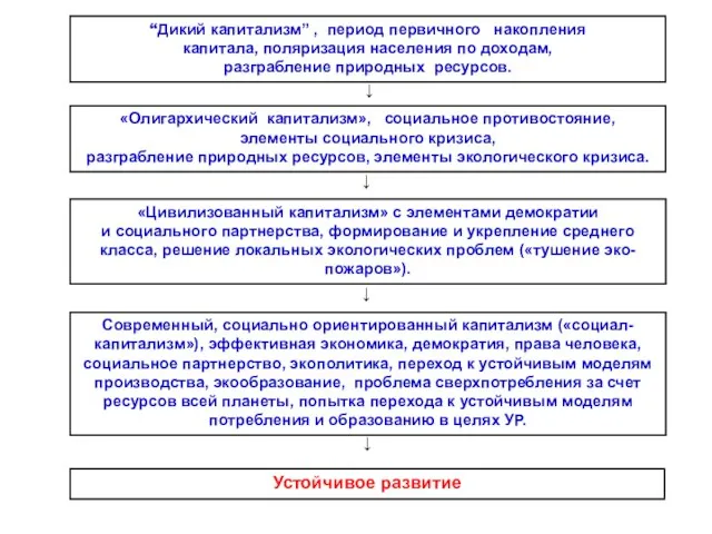 «Олигархический капитализм», социальное противостояние, элементы социального кризиса, разграбление природных ресурсов, элементы экологического