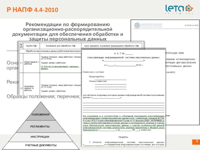 Р НАПФ 4.4-2010 Рекомендации по формированию организационно-распорядительной документации для обеспечения обработки и