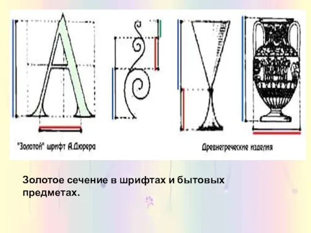 Золотое сечение в шрифтах и бытовых предметах.