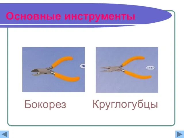 Основные инструменты Круглогубцы Бокорез