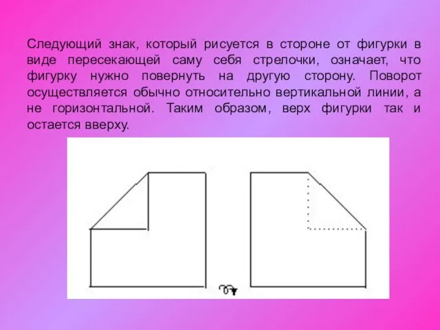 Следующий знак, который рисуется в стороне от фигурки в виде пересекающей саму