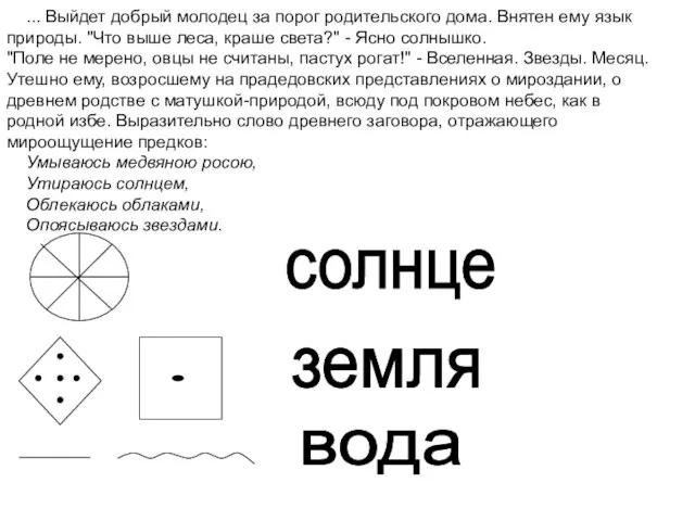 ... Выйдет добрый молодец за порог родительского дома. Внятен ему язык природы.