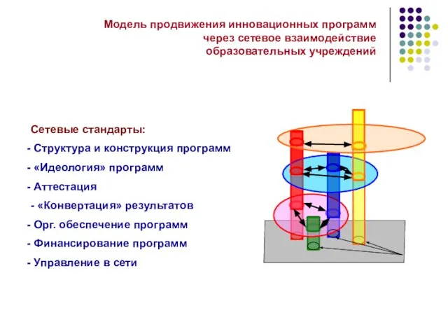 Модель продвижения инновационных программ через сетевое взаимодействие образовательных учреждений Сетевые стандарты: Структура
