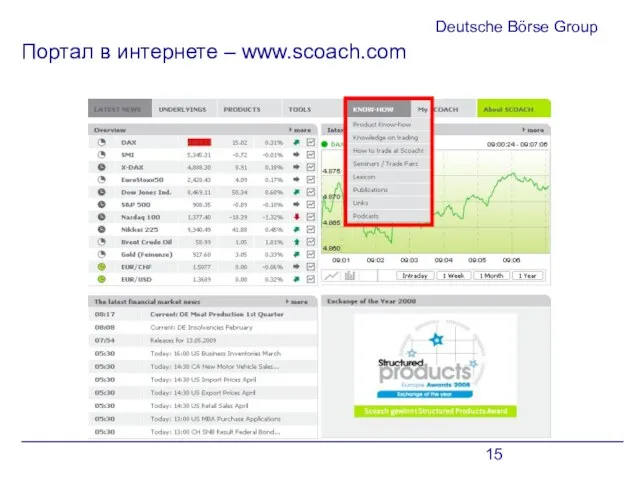 Deutsche Börse Group Портал в интернете – www.scoach.com