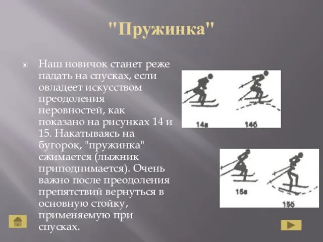 "Пружинка" Наш новичок станет реже падать на спусках, если овладеет искусством преодоления