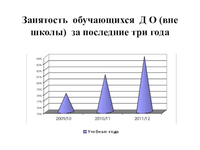 Занятость обучающихся Д О (вне школы) за последние три года