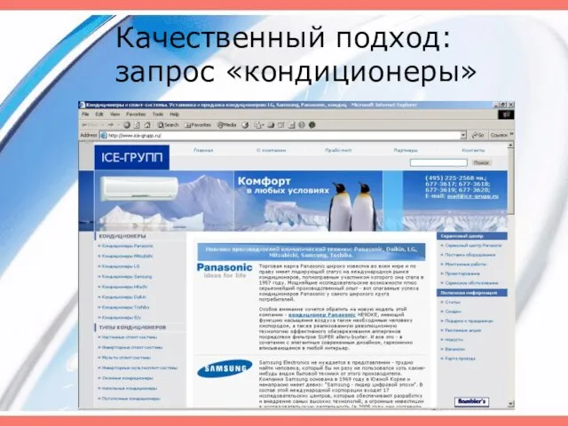 Качественный подход: запрос «кондиционеры»