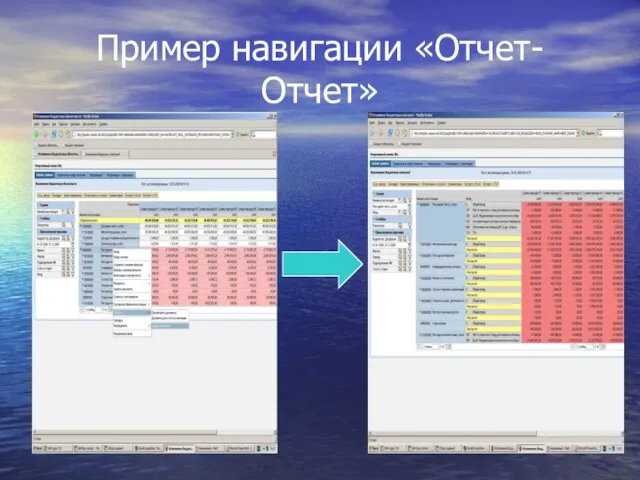 Пример навигации «Отчет-Отчет»