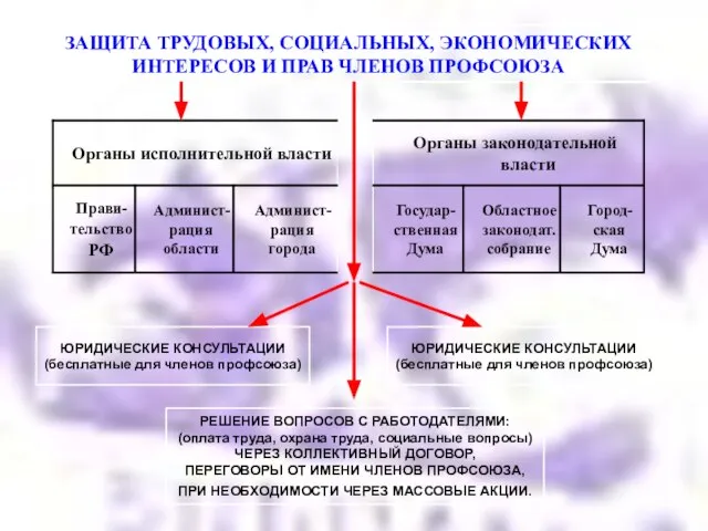 ЗАЩИТА ТРУДОВЫХ, СОЦИАЛЬНЫХ, ЭКОНОМИЧЕСКИХ ИНТЕРЕСОВ И ПРАВ ЧЛЕНОВ ПРОФСОЮЗА