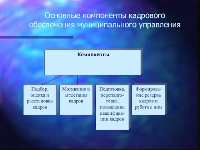 Основные компоненты кадрового обеспечения муниципального управления