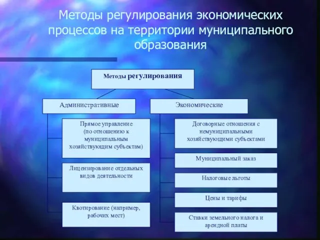 Методы регулирования экономических процессов на территории муниципального образования