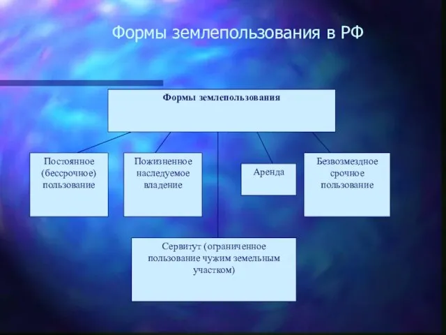 Формы землепользования в РФ