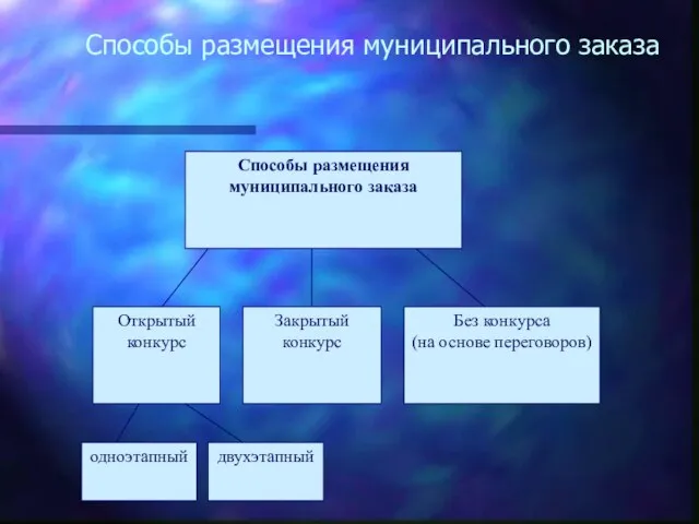 Способы размещения муниципального заказа