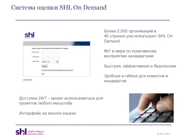 Система оценки SHL On Demand Более 2,000 организаций в 40 странах уже