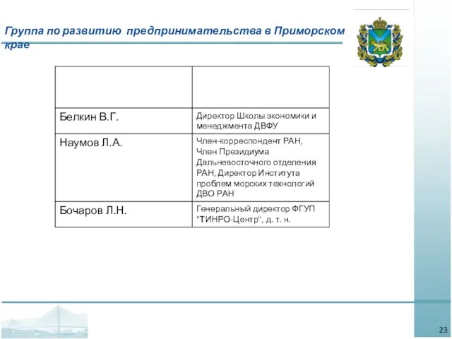 Группа по развитию предпринимательства в Приморском крае