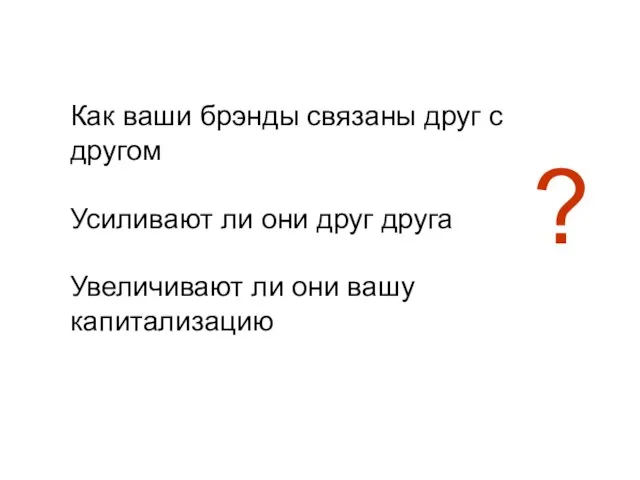 Как ваши брэнды связаны друг с другом Усиливают ли они друг друга