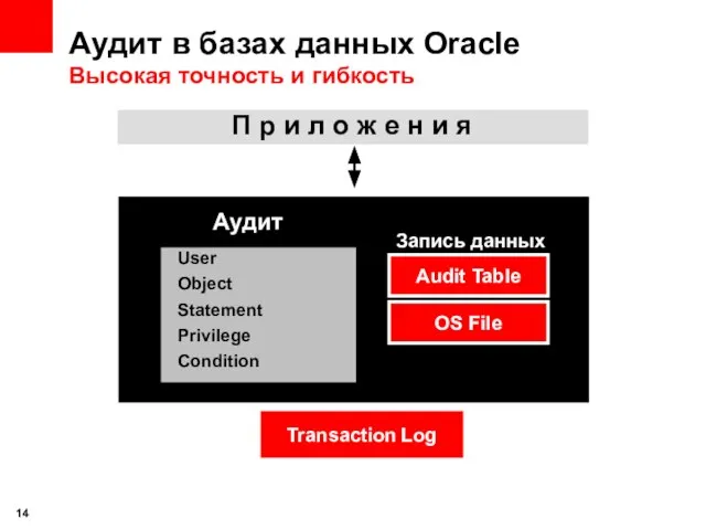 Аудит в базах данных Oracle Высокая точность и гибкость User Object Statement