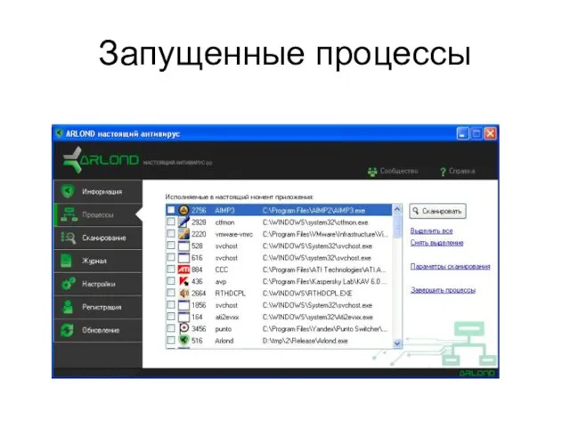 Запущенные процессы