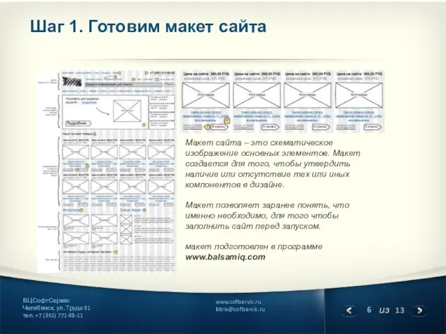 Шаг 1. Готовим макет сайта Макет сайта – это схематическое изображение основных