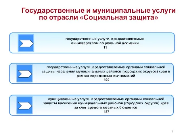 Государственные и муниципальные услуги по отрасли «Социальная защита»