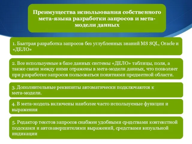 4. В мета-модель включены наиболее часто используемые функции и выражения 5. Редактор