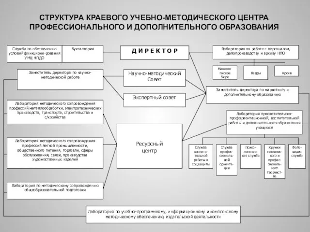 СТРУКТУРА КРАЕВОГО УЧЕБНО-МЕТОДИЧЕСКОГО ЦЕНТРА ПРОФЕССИОНАЛЬНОГО И ДОПОЛНИТЕЛЬНОГО ОБРАЗОВАНИЯ