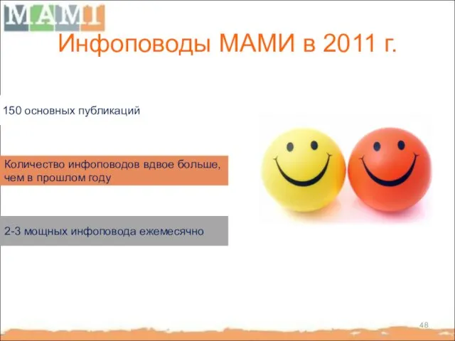 Инфоповоды МАМИ в 2011 г. Количество инфоповодов вдвое больше, чем в прошлом